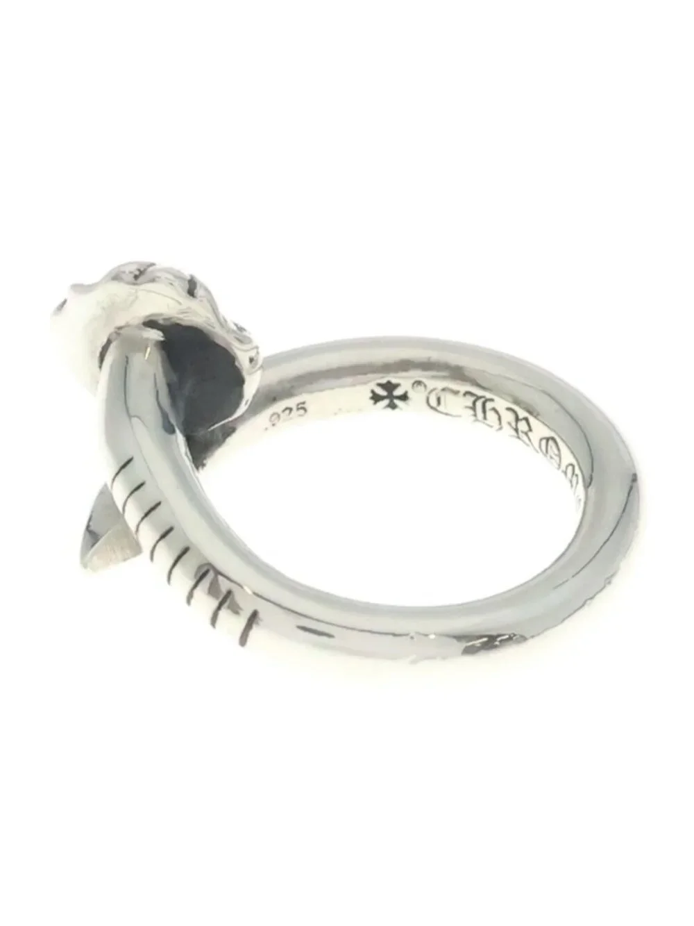 Chrome Hearts Nail Crsball Cross Ball Ring Silver